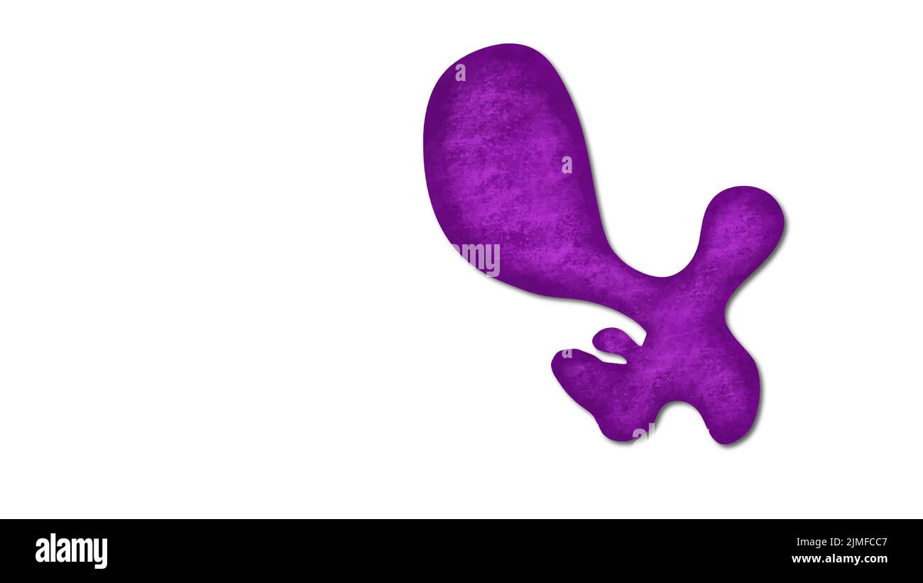 Figura amorfa Abstract Blot il concetto di Psicologia e Psicoterapia Purple Shapeless spruzzi sfondo Illustrazione Vettoriale
