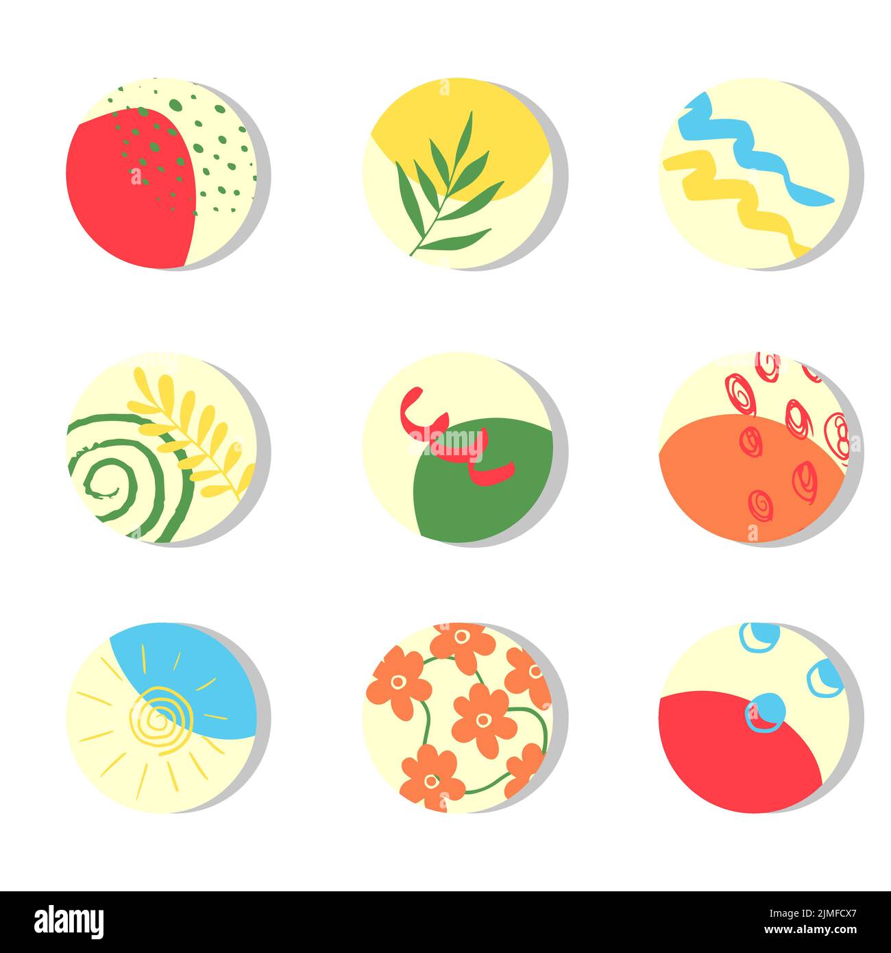 Set di colori per la progettazione di Social Networks Promotion on the Internet Art Templates for Social Media Illustrazione Vettoriale