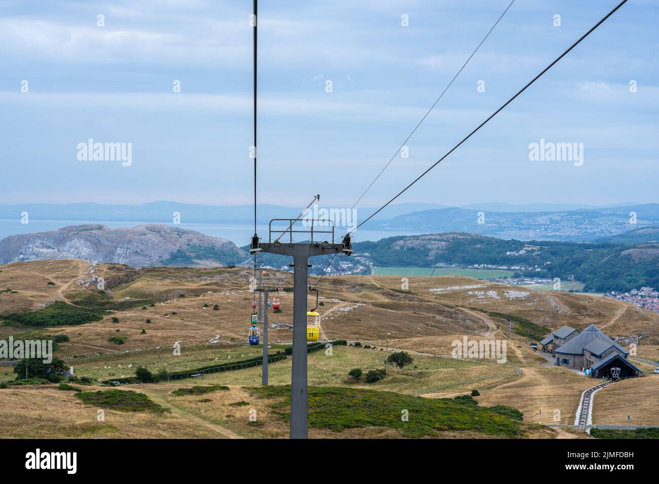 Funivia per la cima del monte Llandudnos il Grande Orme. Regno Unito, Llandudno, Galles del Nord, 28 luglio 2022. Foto Stock