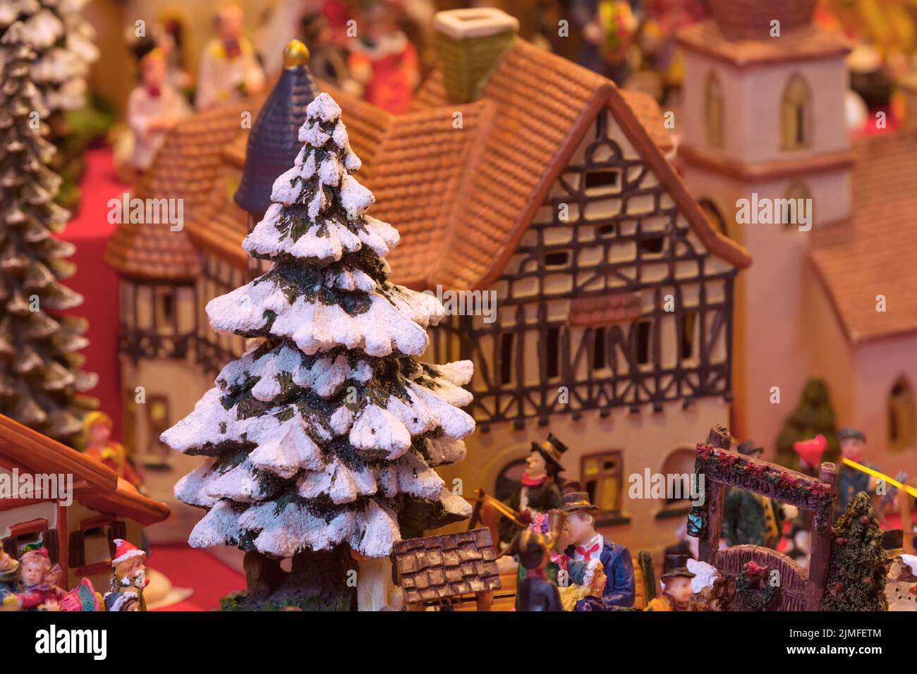 Mercato europeo di Natale stallo, Germania Foto Stock