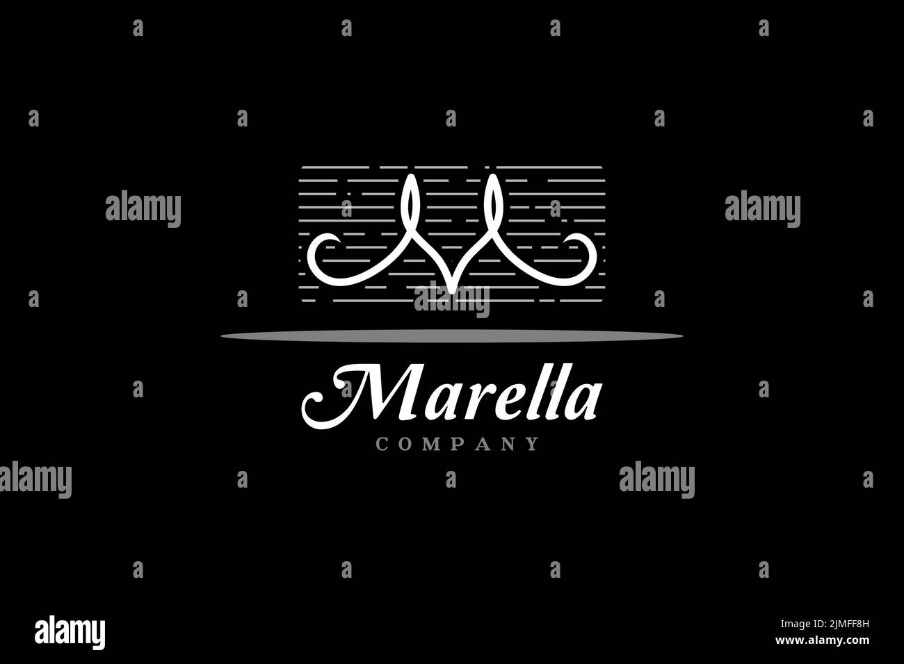 Iniziali di bellezza Monogrammo M logo design Illustrazione Vettoriale