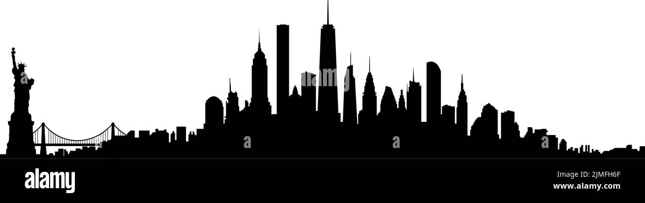 Illustrazione vettoriale dello skyline di New York Illustrazione Vettoriale