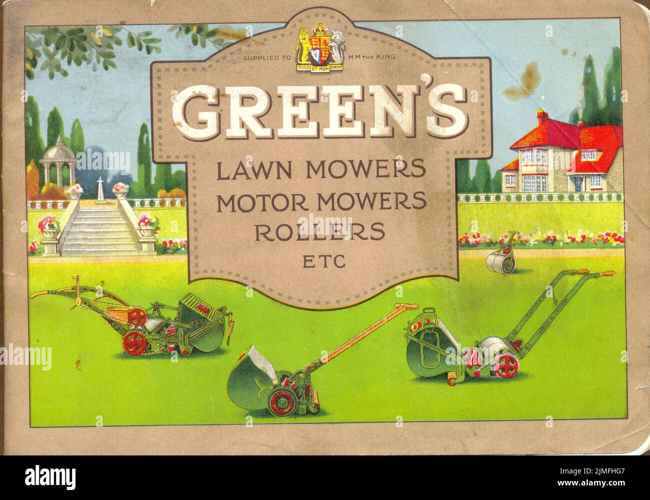Copertina del catalogo Green di falciatrici per prato, tosaerba a motore, rulli, ecc. 1926 Foto Stock
