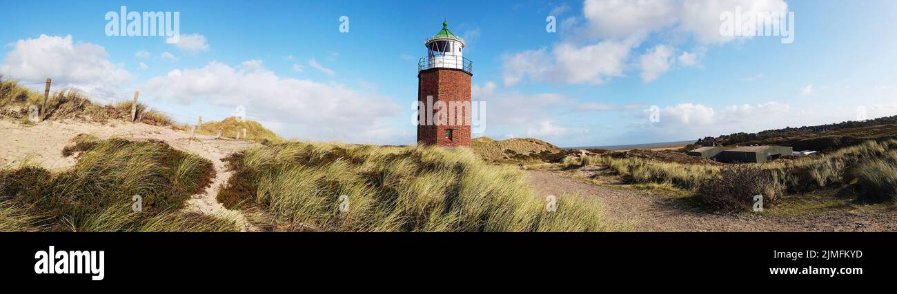 Il faro Quermarkenfeuer, Kampen, Sylt, Germania, Europa Foto Stock