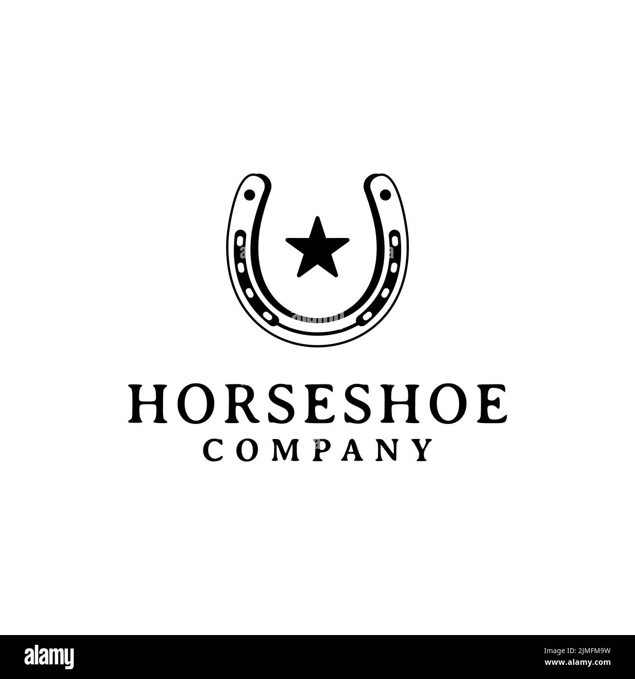 Horseshoe per il logo Western Ranch Illustrazione Vettoriale