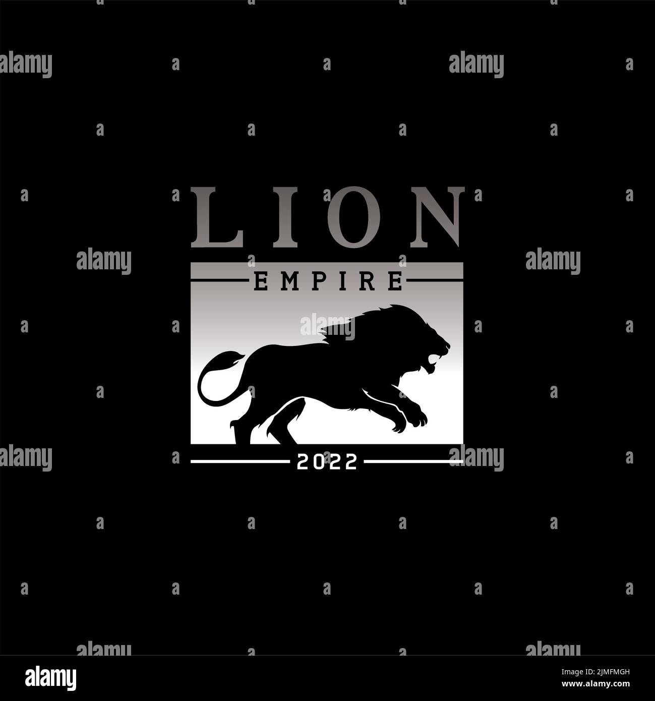 Royal Lion Silhouette etichetta con logo ispirazione Design Illustrazione Vettoriale