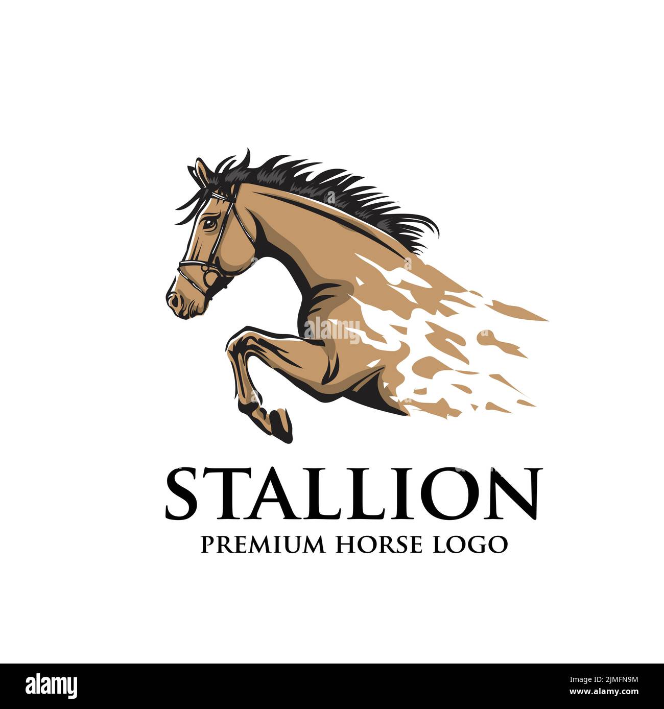 Un'illustrazione vettoriale di un cavallo da corsa e stallone logo Illustrazione Vettoriale