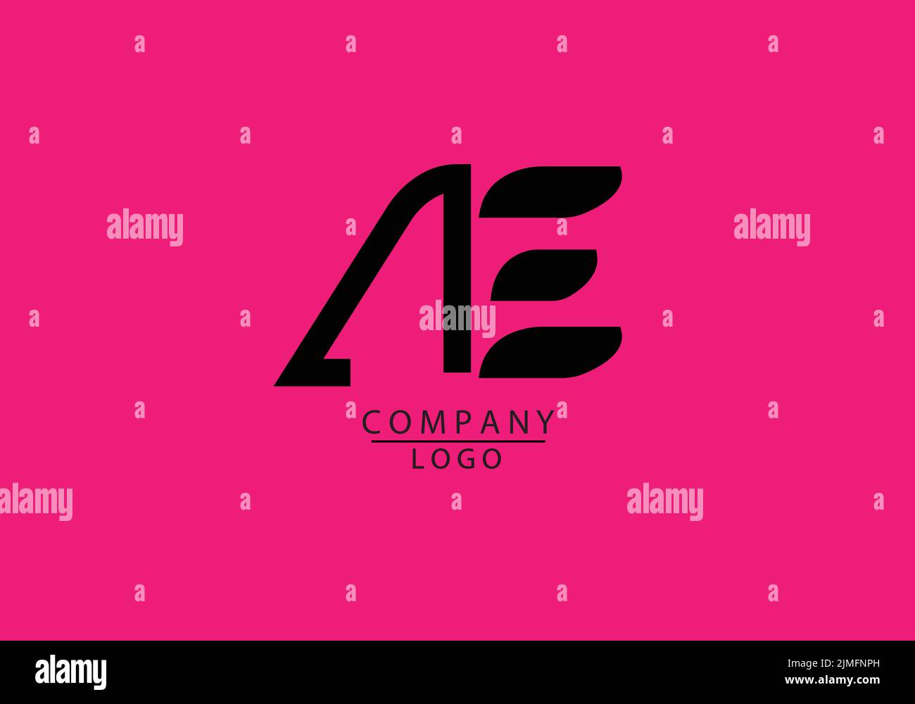 Alfabeti astratti lettere AE o un logo E. Illustrazione Vettoriale