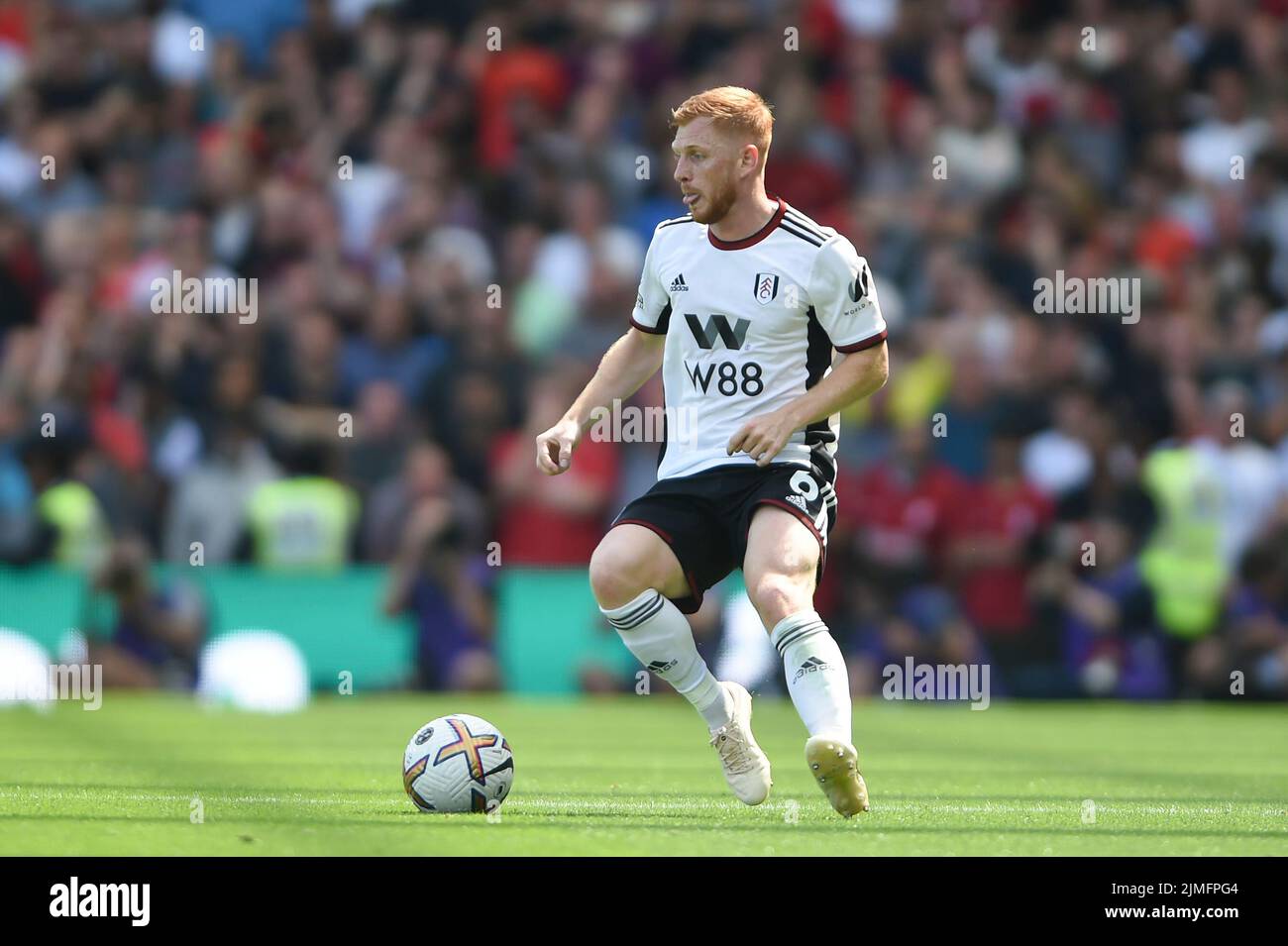 Londra, Regno Unito. 06th ago 2022. Harrison Reed di Fulham durante la partita della Premier League tra Fulham e Liverpool a Craven Cottage, Londra, Inghilterra, il 6 agosto 2022. Foto di Salvio Calabrese. Solo per uso editoriale, licenza richiesta per uso commerciale. Nessun utilizzo nelle scommesse, nei giochi o nelle pubblicazioni di un singolo club/campionato/giocatore. Credit: UK Sports Pics Ltd/Alamy Live News Foto Stock