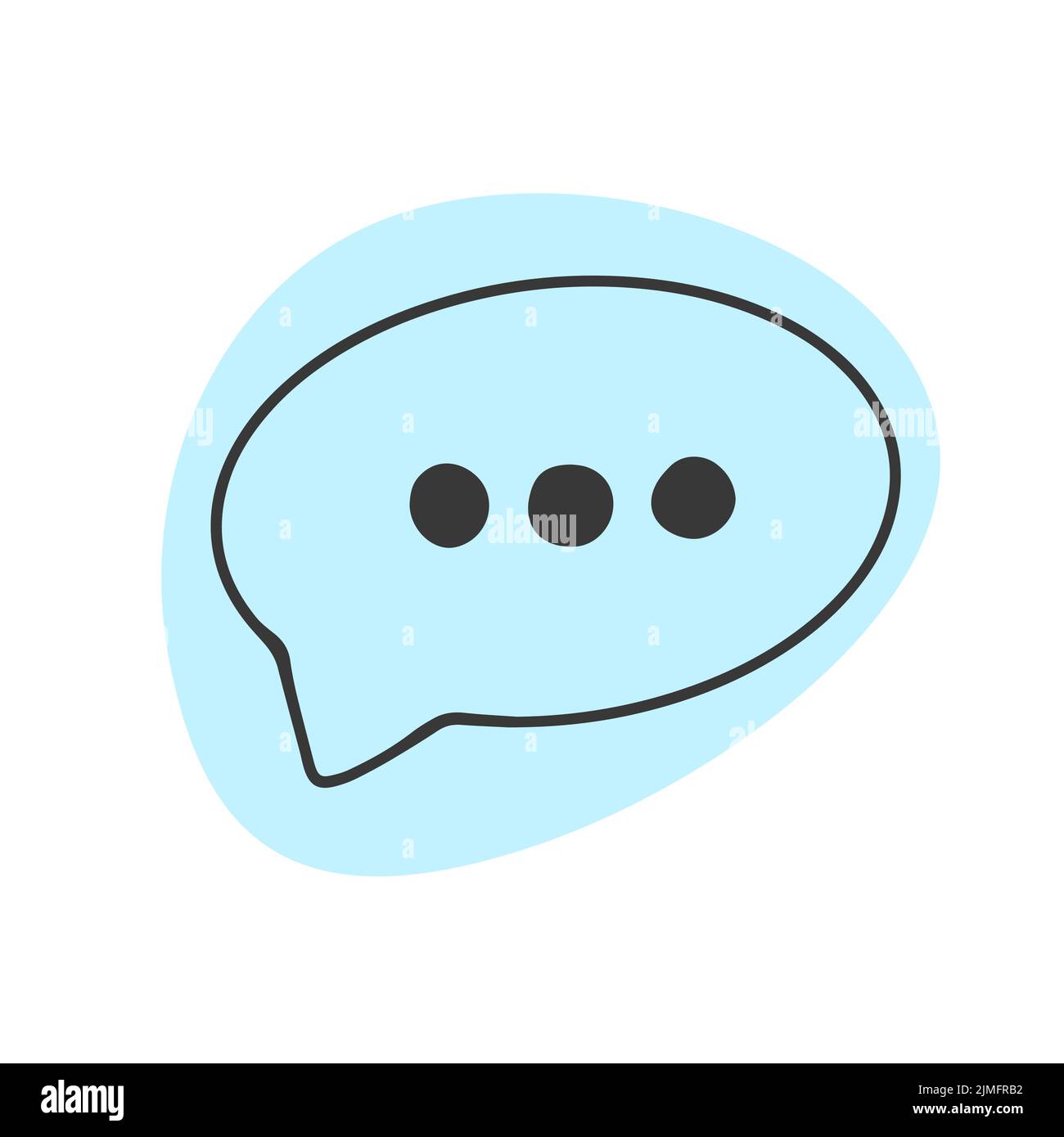 Icona finestra di dialogo Bubble e tre puntini in stile Doodle Illustrazione Vettoriale