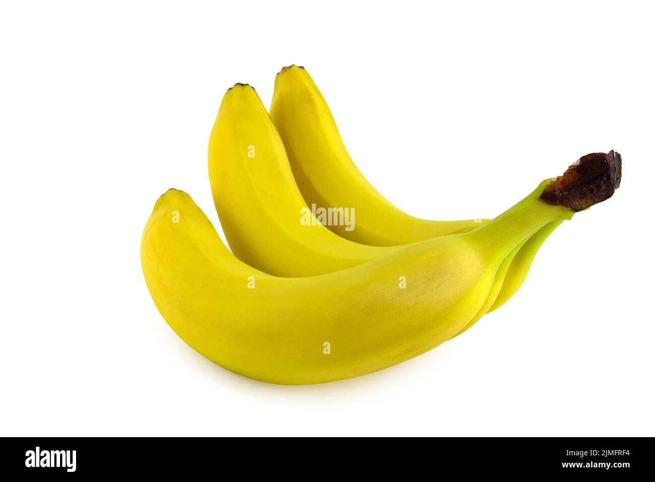 Mazzo di banane isolato su sfondo bianco. Frutta fresca e sana. Foto Stock