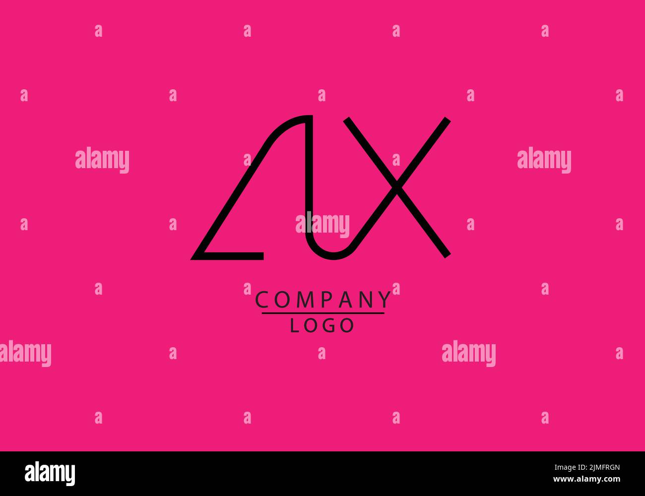 Alfabeti astratti lettere AX o X Logo Illustrazione Vettoriale