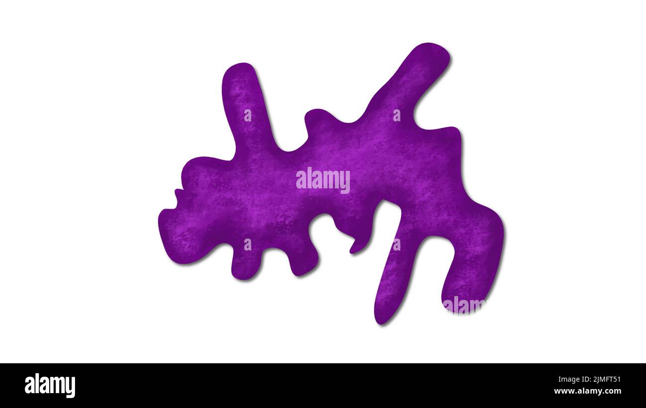 Figura amorfa Abstract Blot il concetto di Psicologia e Psicoterapia Purple Shapeless spruzzi sfondo Illustrazione Vettoriale