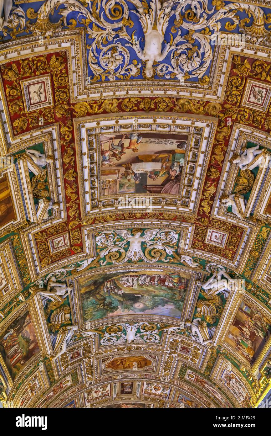 Soffitto nei Musei Vaticani Foto Stock