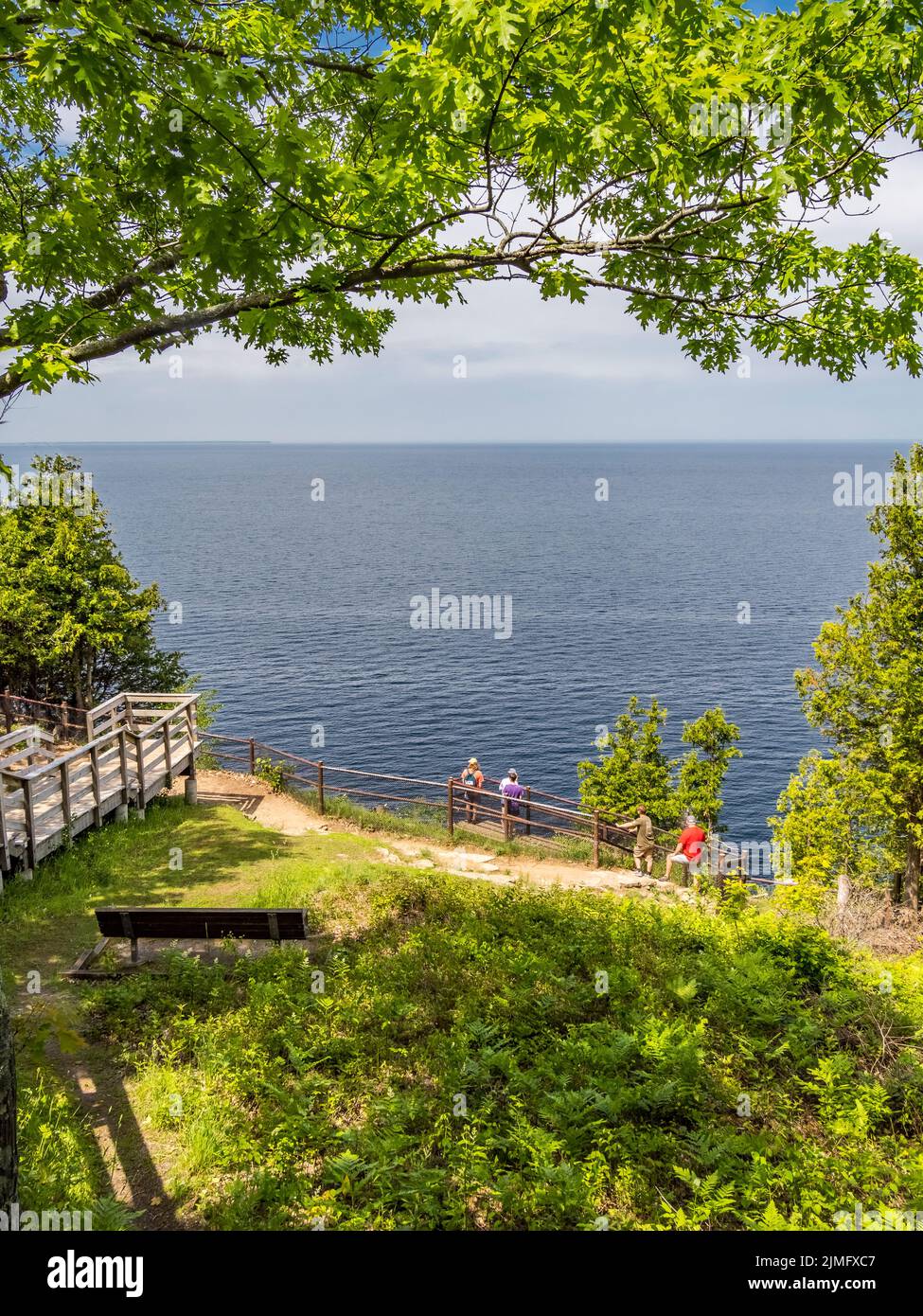 Ellison Bluff County Park sul lago Michigan nella contea di Door, nella città di Liberty Grove, Wisconsin, Stati Uniti Foto Stock