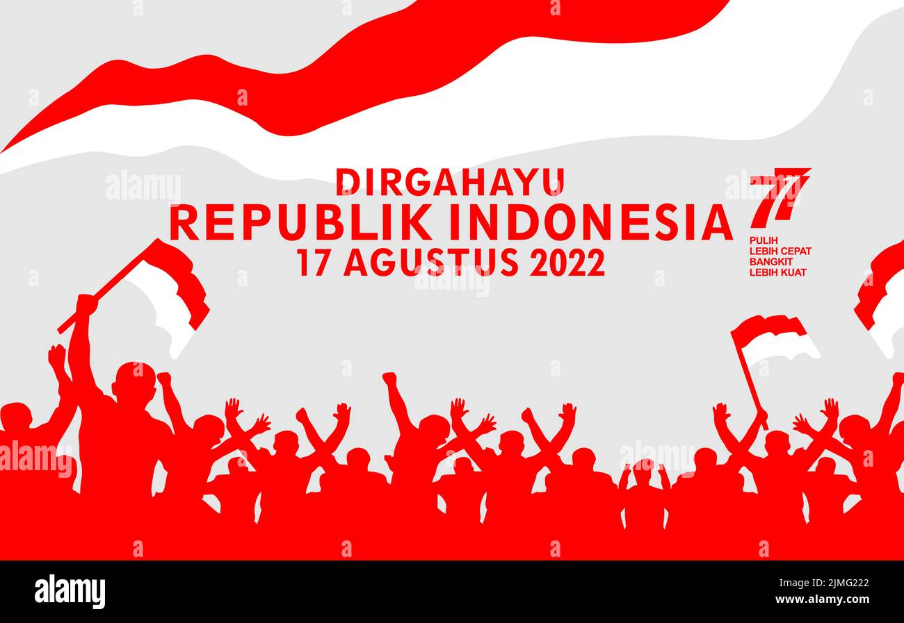 Happy Republic of Indonesia, sfondo 17th agosto, compleanno dell'Indonesia, giorno dell'Indipendenza Illustrazione Vettoriale