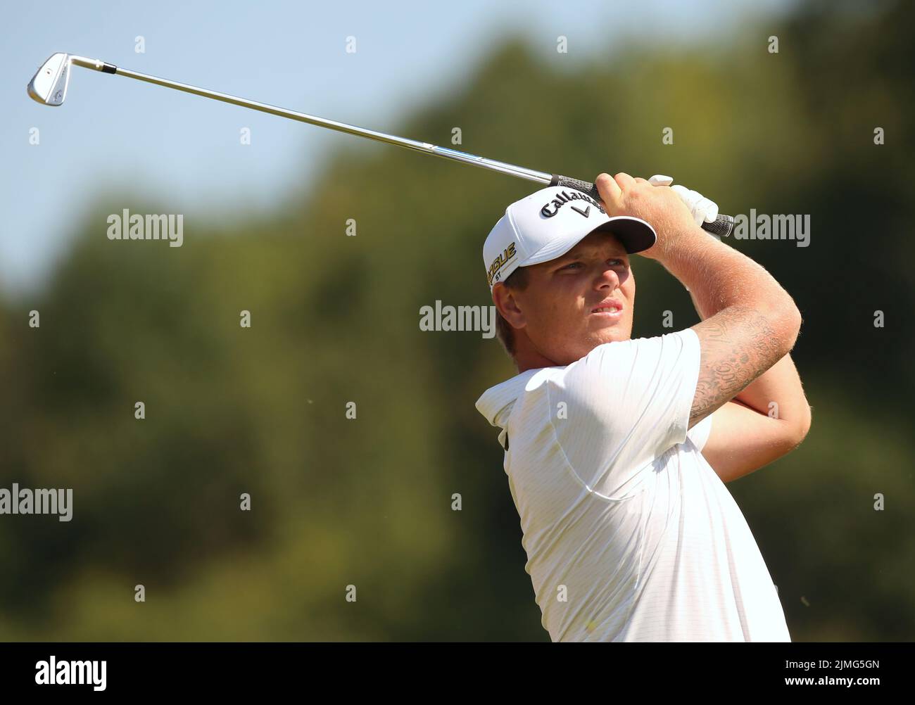 Callum Shinkwin durante il terzo giorno del Cazoo Wales Open al Celtic Manor Resort di Newport, Galles. Data foto: Sabato 6 agosto 2022. Foto Stock