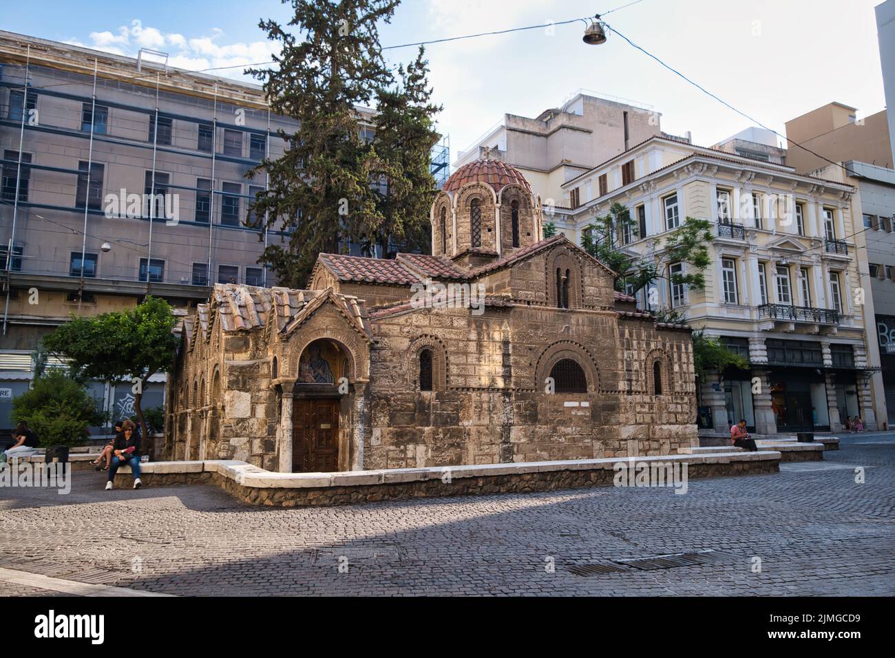Vista della Santa Chiesa della Presentazione della Vergine Maria ad Atene Foto Stock