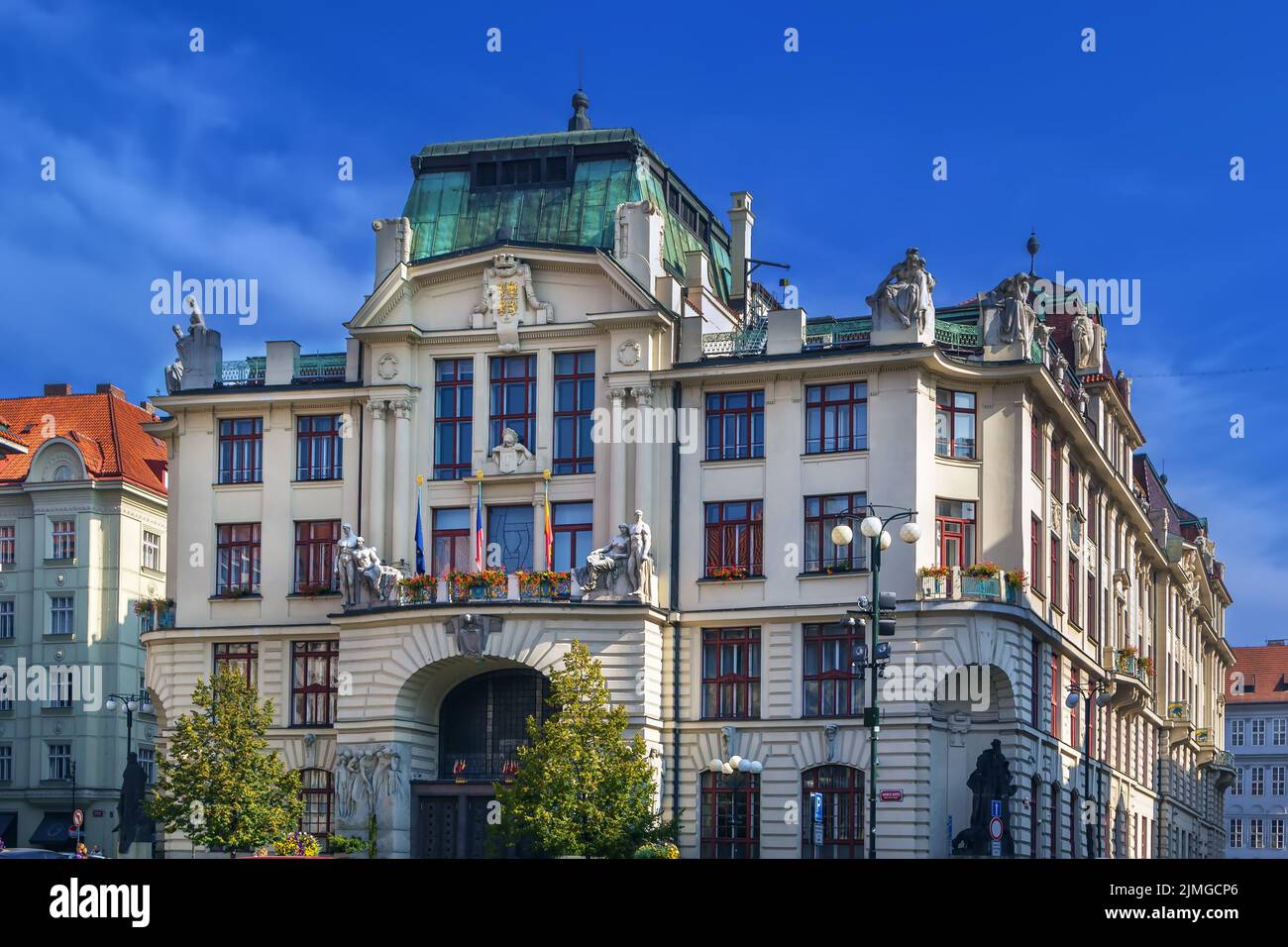 Nuovo Municipio di Praga, repubblica Ceca Foto Stock
