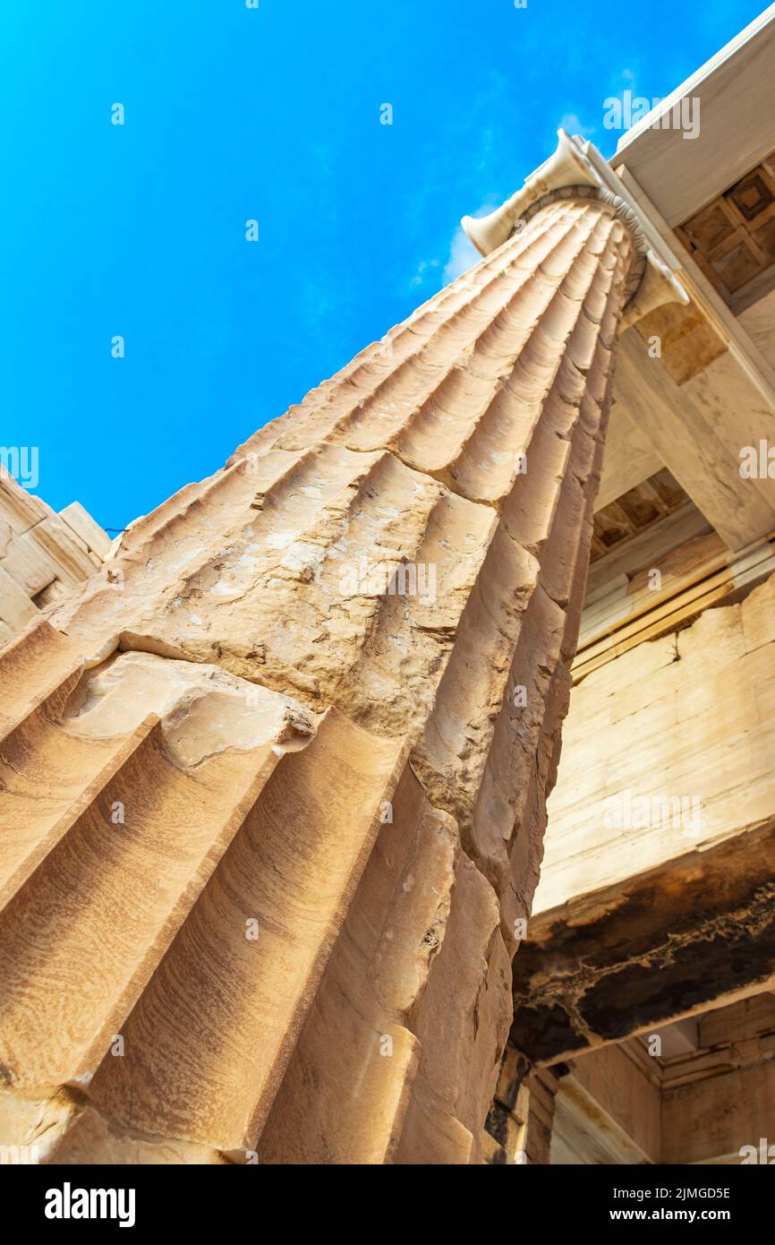 Acropoli di Atene rovine dettagli sculture Greeces capitale Atene Grecia. Foto Stock