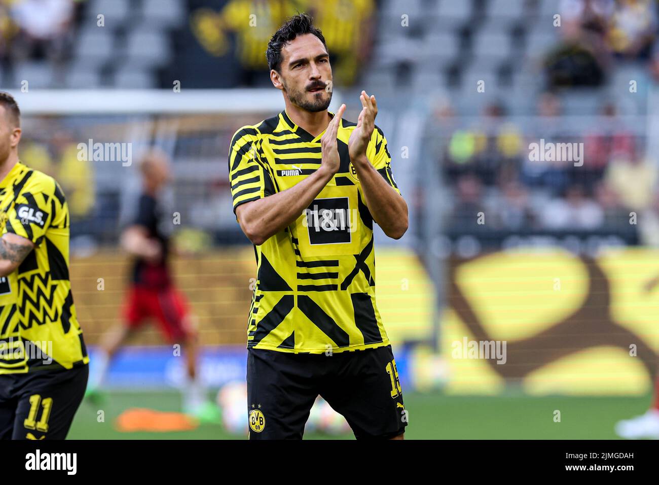 DORTMUND, GERMANIA - AGOSTO 6: Mats Hummels di Borussia Dortmund durante la partita tedesca Bundesliga tra Borussia Dortmund e Bayer Leverkusen al Signal Iduna Park il 6 Agosto 2022 a Dortmund, Germania (Foto di Marcel ter Bals/Orange Pictures) Foto Stock