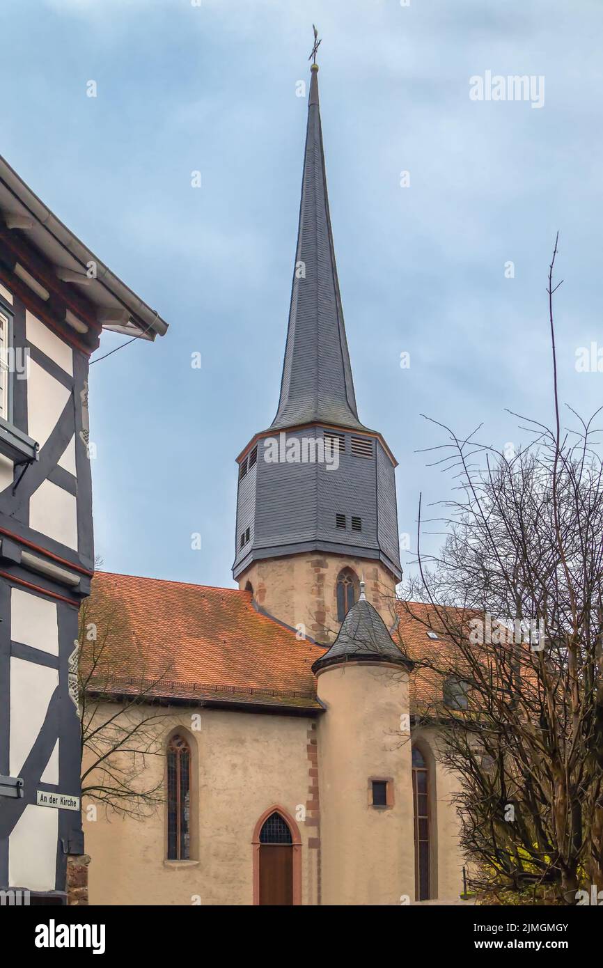 Schlitz città chiesa, Germania Foto Stock