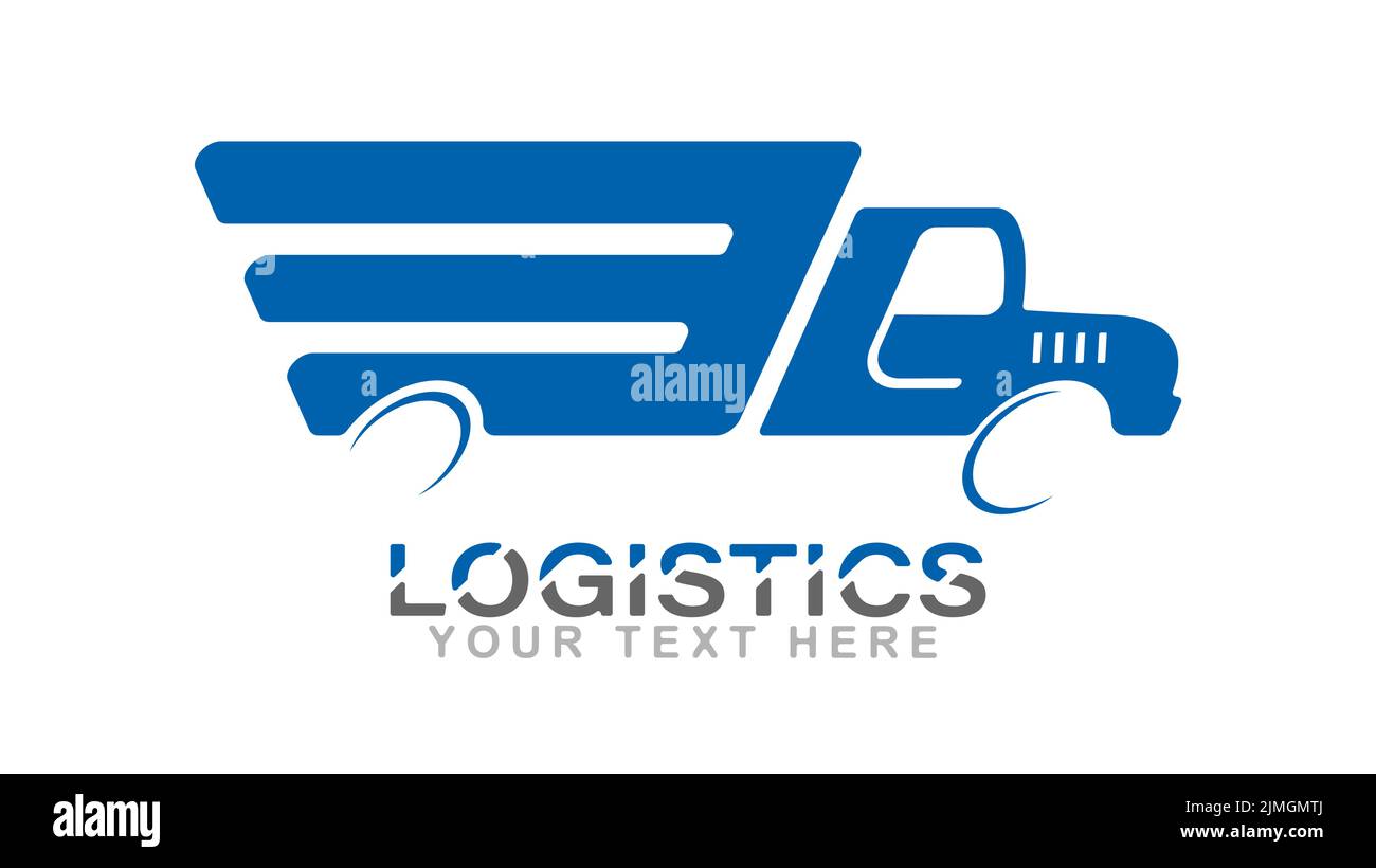 Logistica. Modello vettoriale per logo aziendale, design aziendale e tematico. Stile piatto Illustrazione Vettoriale
