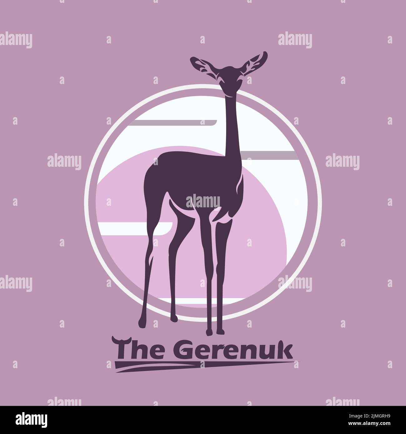 Gerenuk Logo Animali, Litocranius walleri, la giraffa gazzelle Illustrazione Vettoriale