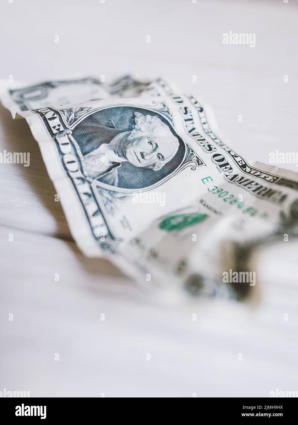 la crisi finanziaria fallimentare ha stropicciato la bolletta del dollaro Foto Stock
