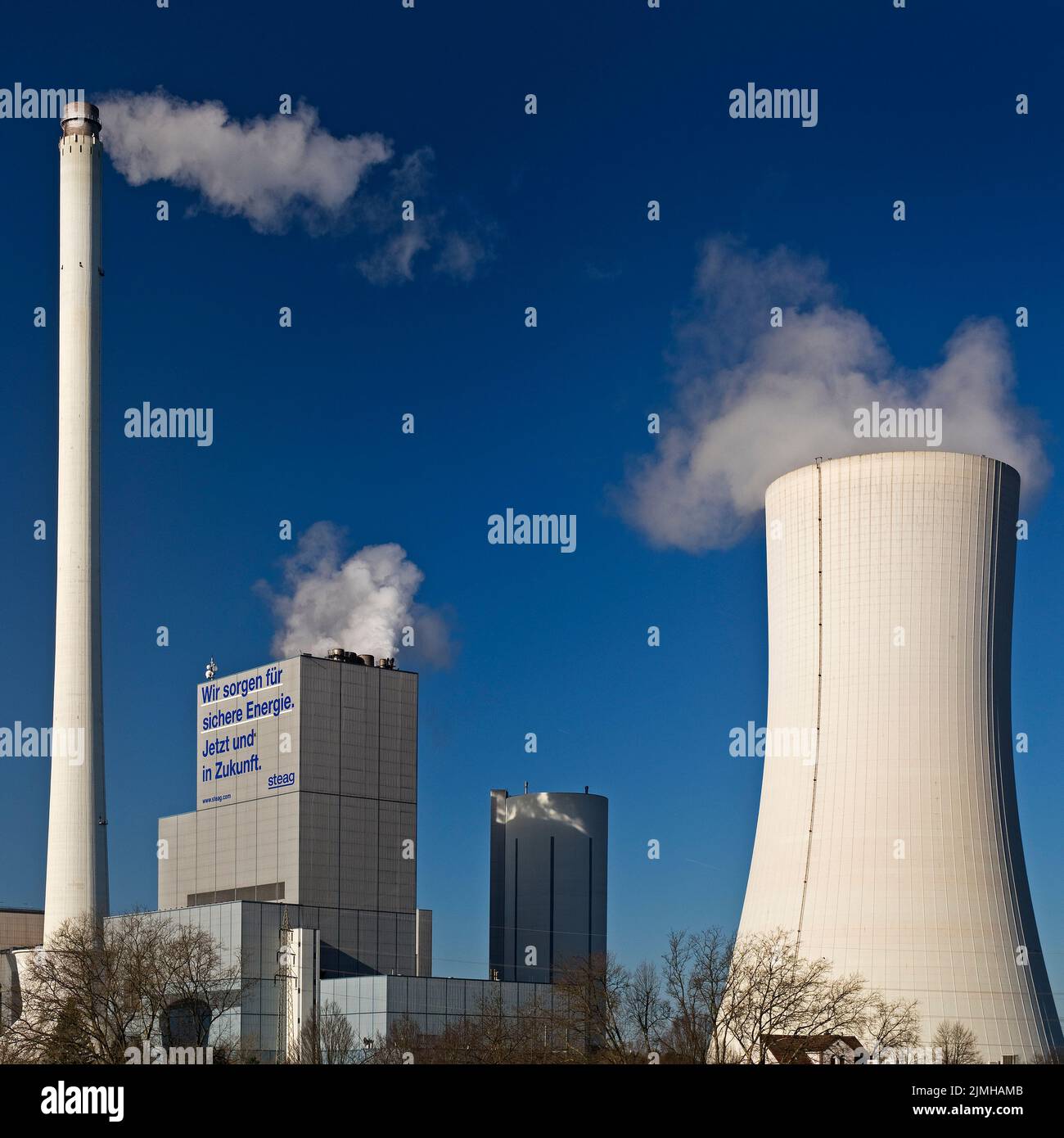 Centrale elettrica di Herne, una centrale elettrica a carbone duro gestita da Steag, Herne, Germania, Europa Foto Stock
