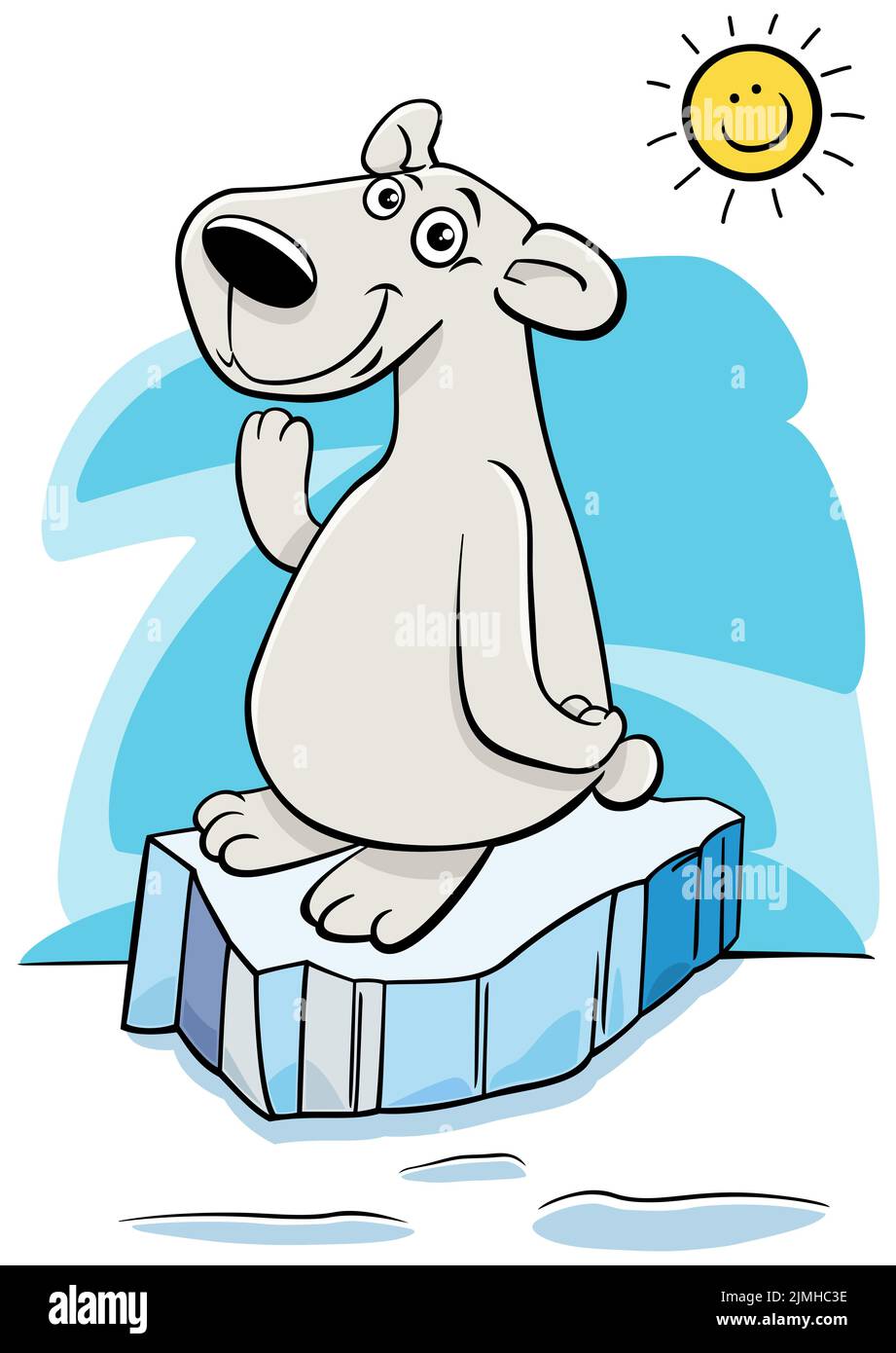 Cartoon orso polare carattere animale nel artico Foto Stock