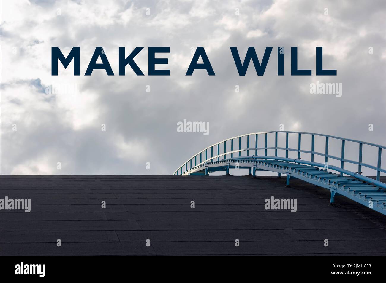 Fai un messaggio di volontà, di testo in un cielo luminoso, concetto di business Foto Stock