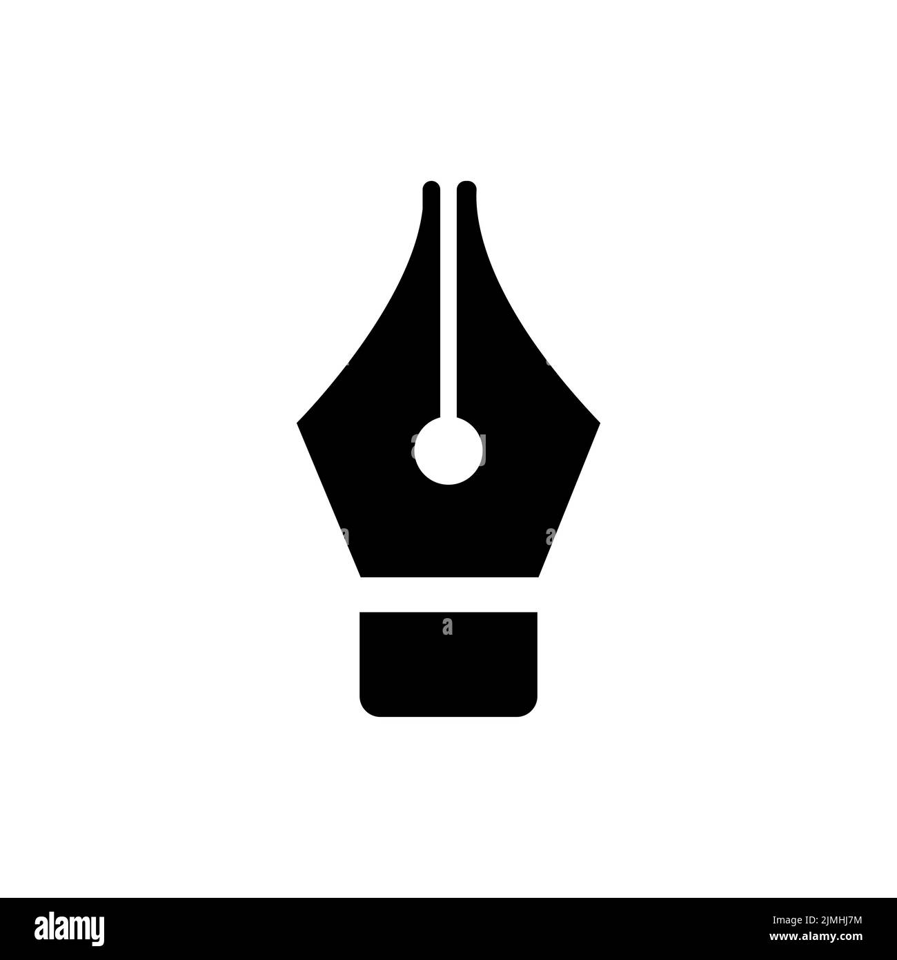 Simbolo icona pennino a forma di penna. Scrittura del vettore di disegno dell'icona dello strumento penna Illustrazione Vettoriale