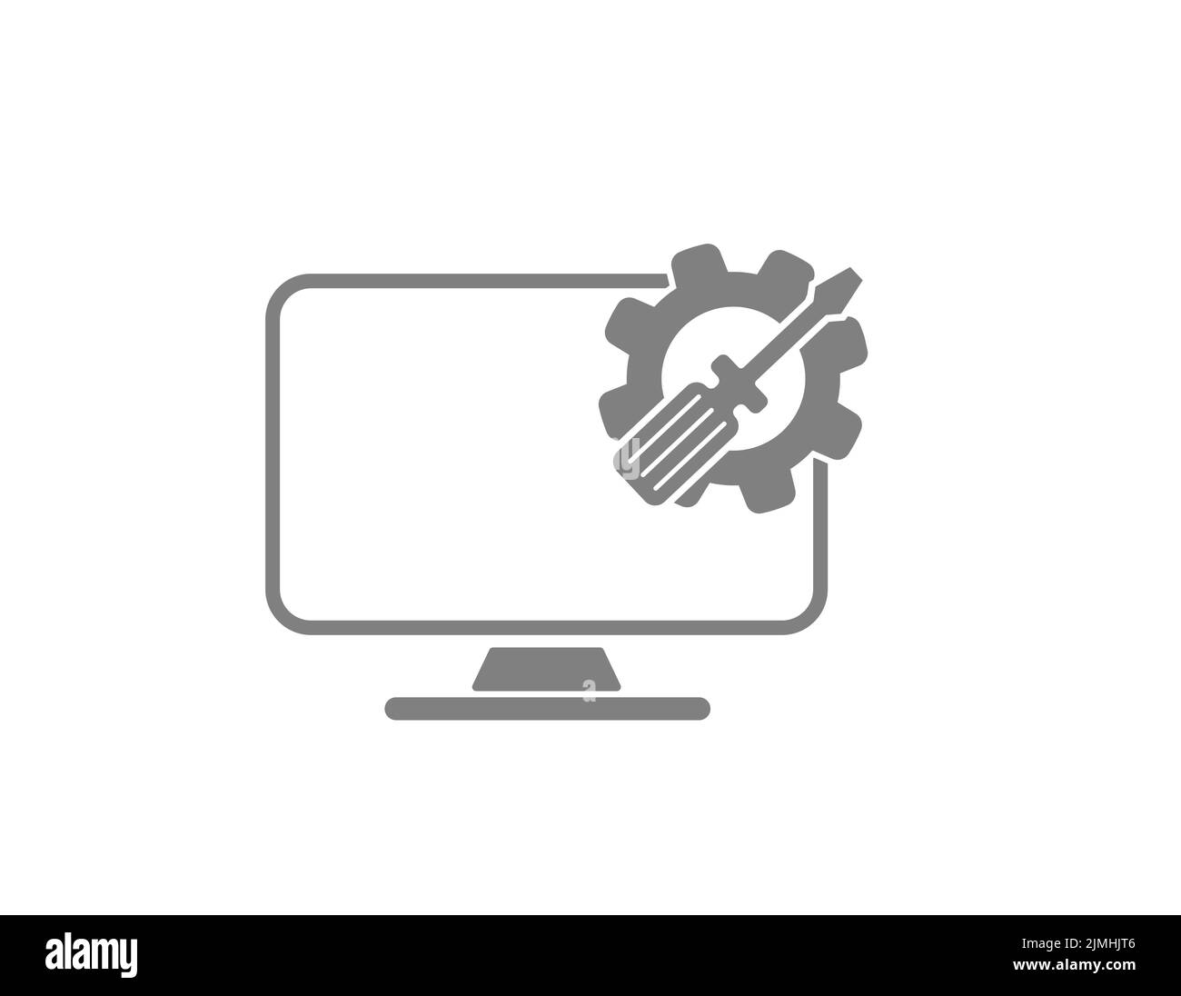 Supporto tecnico. Modello di logo per idee creative. Stile piatto Illustrazione Vettoriale