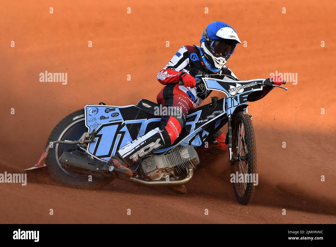 MANCHESTER, REGNO UNITO. AGOSTO 5th Sam McGurk di Belle Vue 'Cool Running' Colts durante la partita della National Development League tra Belle Vue 'Cool Running' Aces e dei Kent 'Iwade Garage' Royals al National Speedway Stadium di Manchester venerdì 5th agosto 2022. (Credit: Eddie Garvey | MI News) Credit: MI News & Sport /Alamy Live News Foto Stock