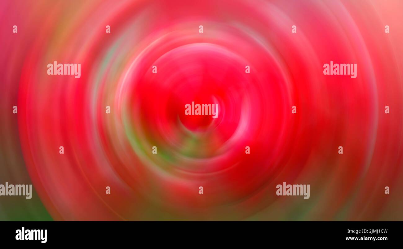 Abstract di sfondo rosso cerchio spin radiali di Motion Blur. Foto Stock