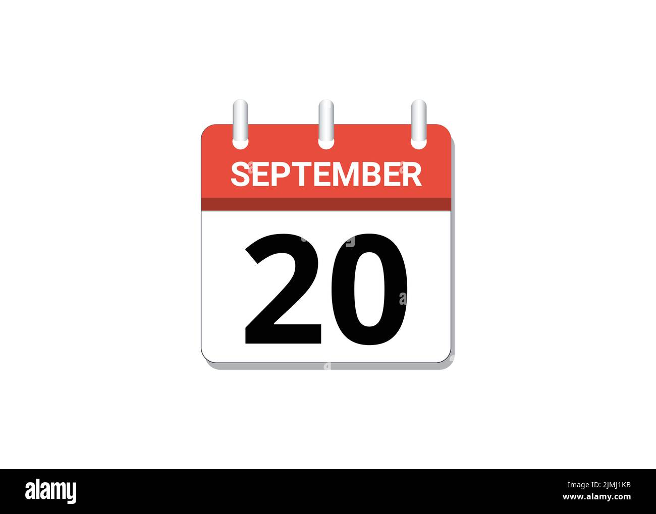 Settembre, 20th calendario icona vettore, concetto di calendario, attività e compiti Illustrazione Vettoriale