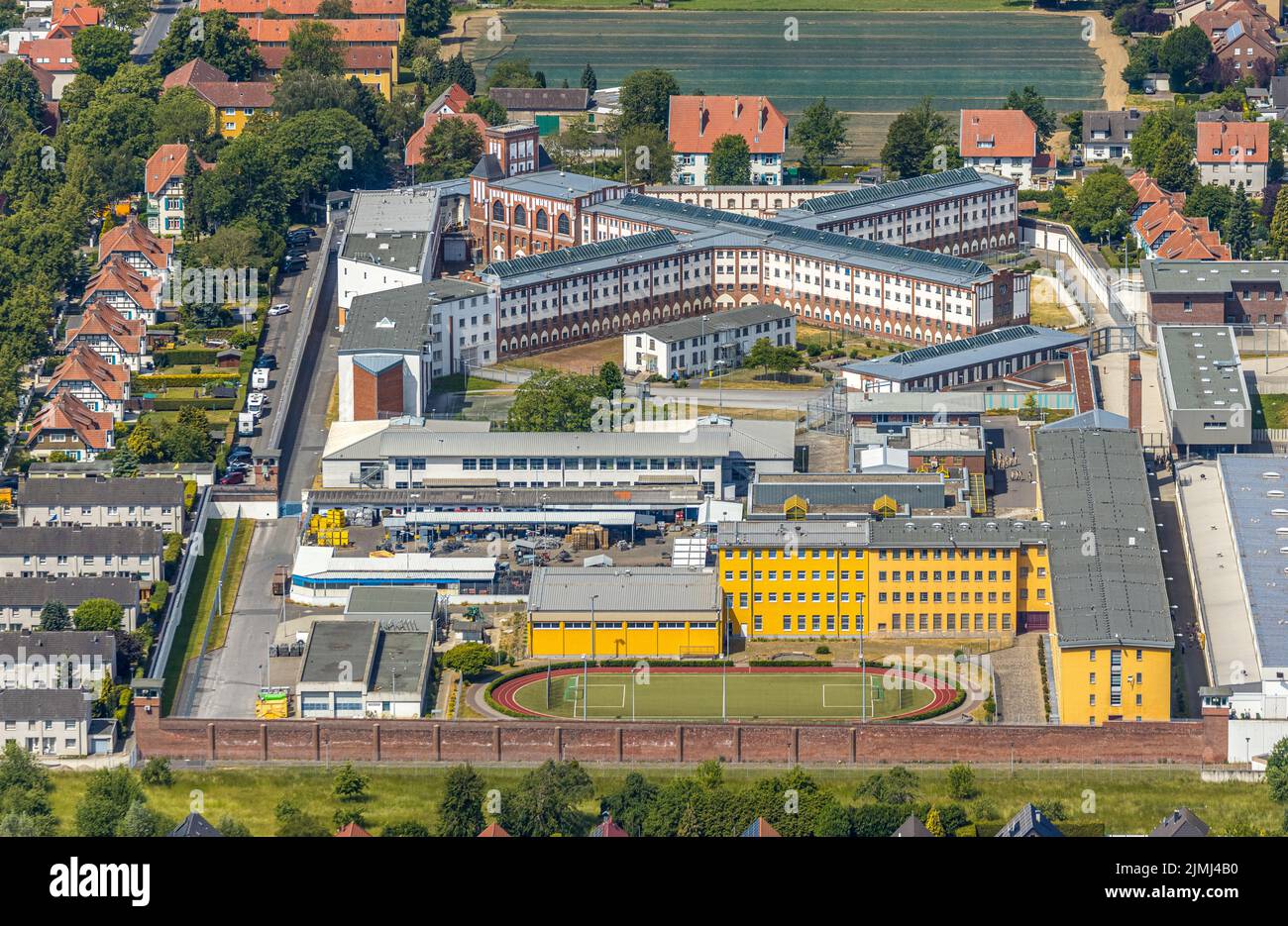 Fotografia aerea, strumento correttivo JVA Werl, Werl, Soester Börde, Renania settentrionale-Vestfalia, Germania, Soester, Börde, DE, Europe, avifauna, vista Foto Stock