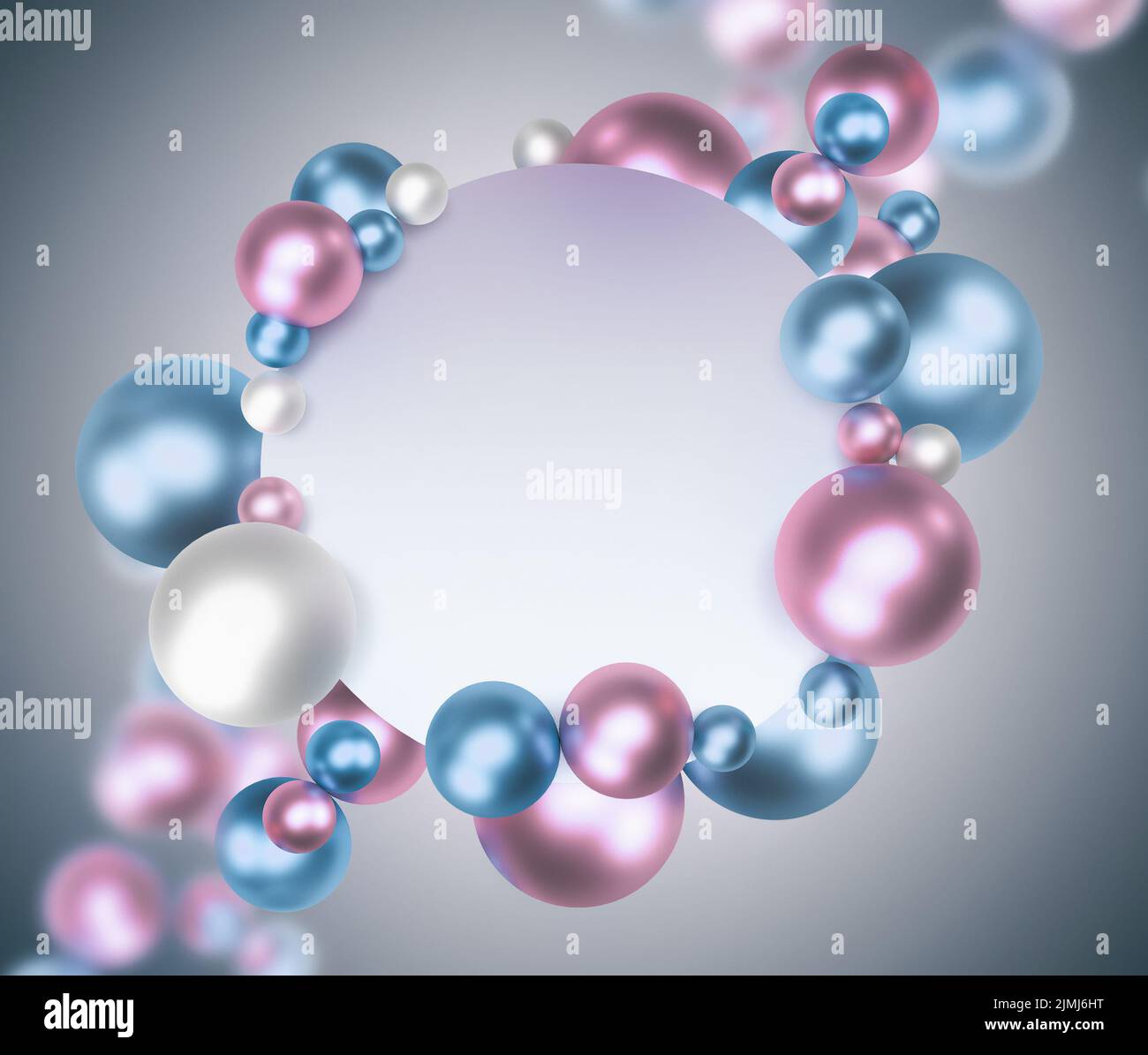 Astratto sfondo luminoso con palle Pearlescent Foto Stock