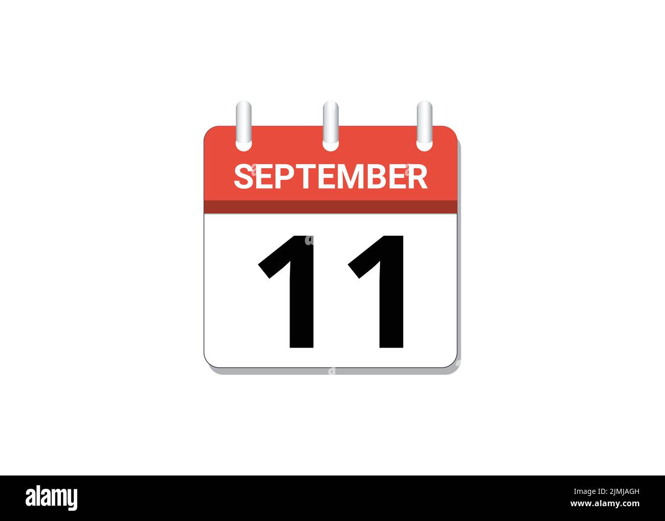 Settembre, 11th calendario icona vettore, concetto di calendario, attività e compiti Illustrazione Vettoriale