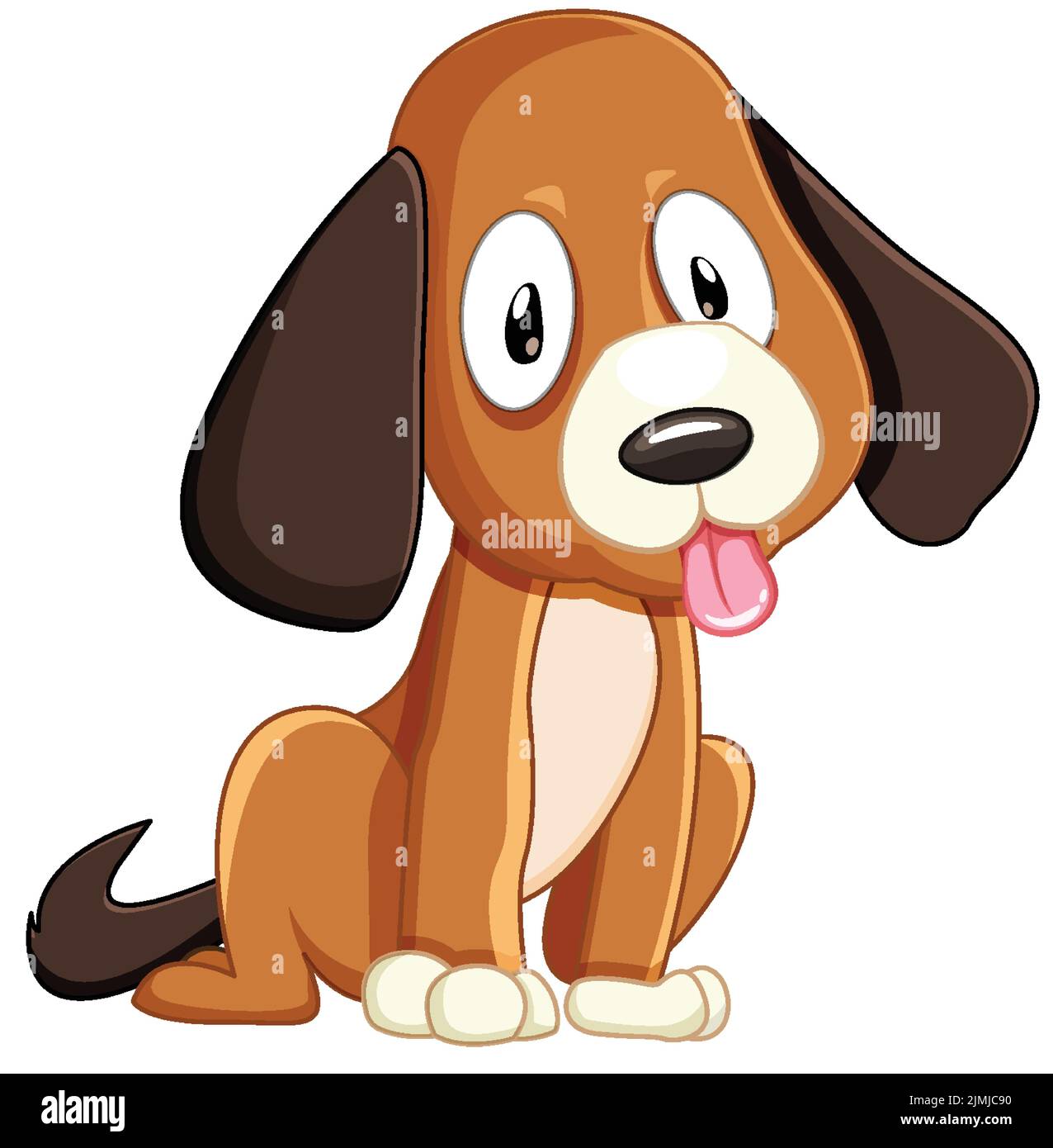 Cane carino marrone con le orecchie lunghe illustrazione Illustrazione Vettoriale