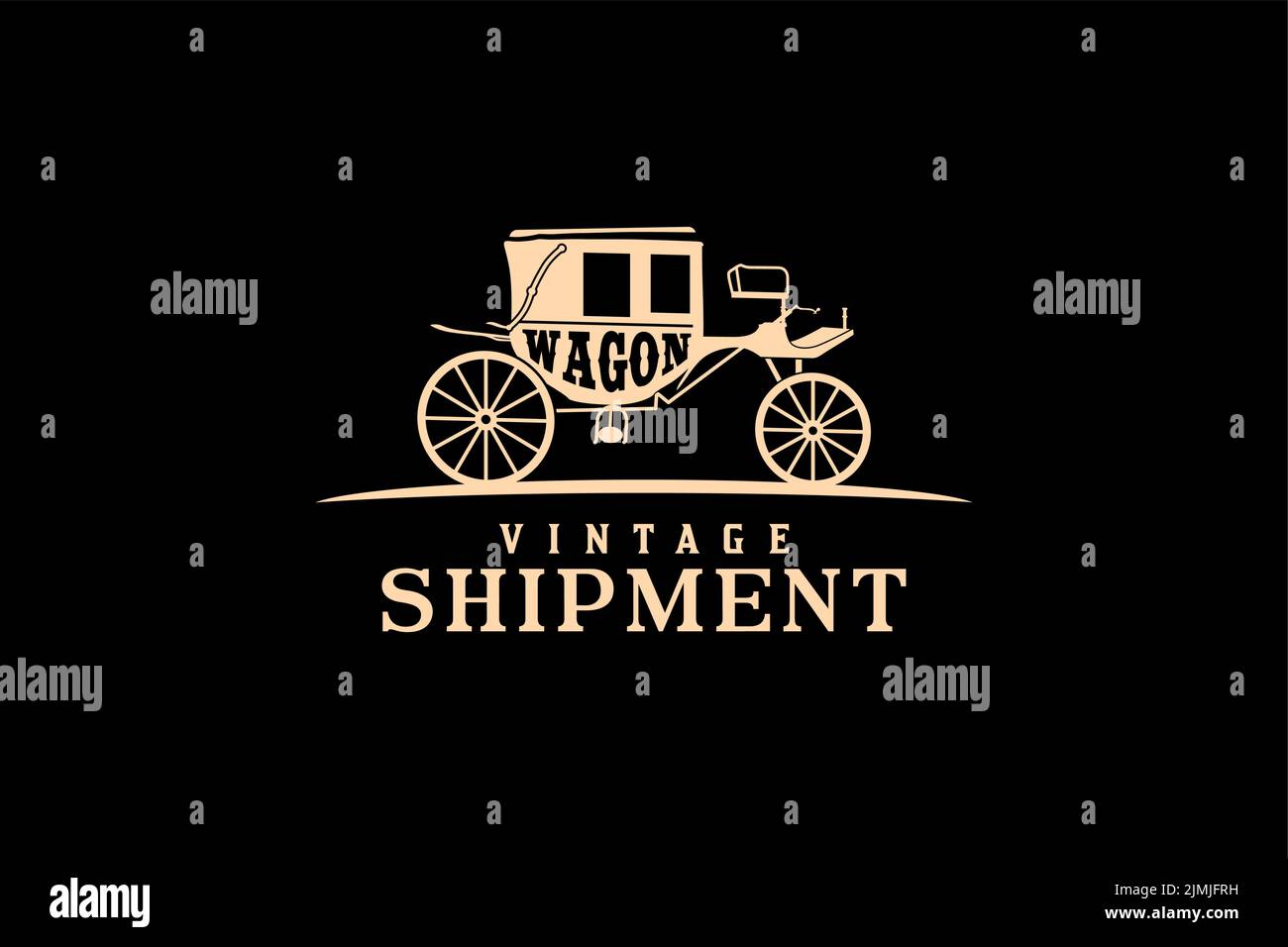 Vintage carrozza carrozza carrozza medievale illustrazione design ispirazione Illustrazione Vettoriale