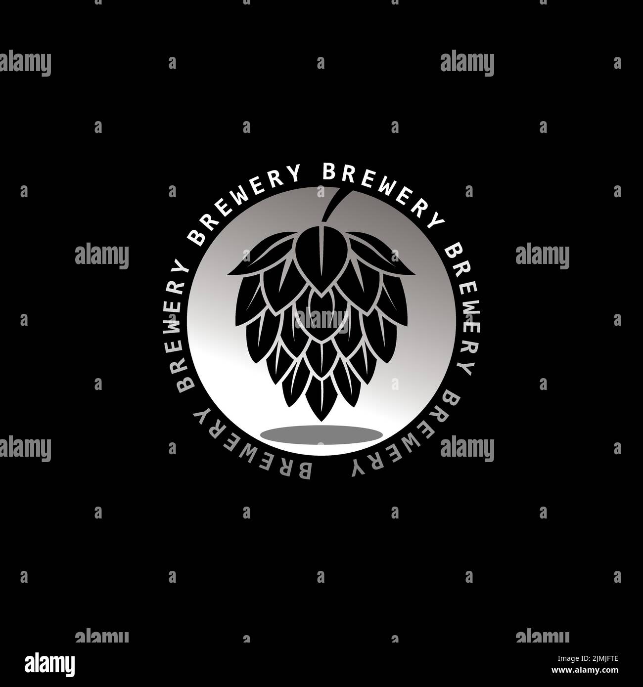 Semplice fiore luppolo per birra Brewery timbro logo Illustrazione Vettoriale