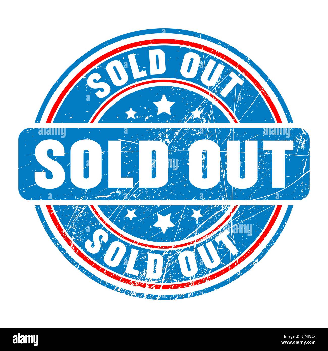 Immagine vettoriale con timbro in gomma su sfondo bianco esaurito. Timbro in gomma venduto. Stampa esaurito. Timbro rosso venduto. Illustrazione Vettoriale