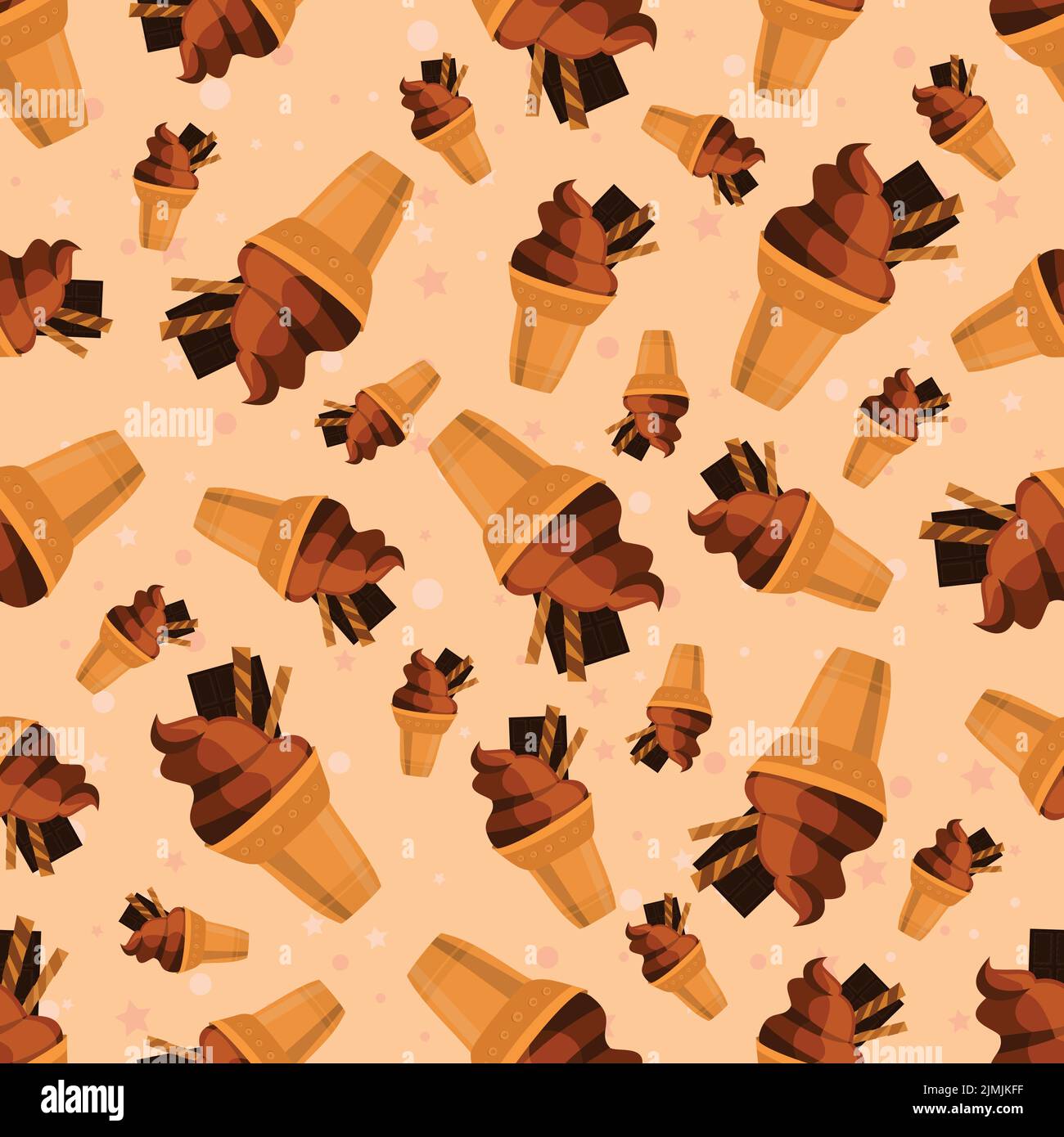 Carta da parati di design per gelato al cioccolato Illustrazione Vettoriale