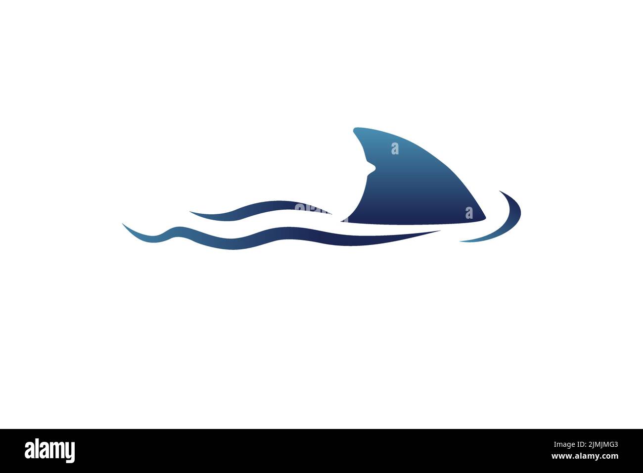 Pinna di squalo blu Illustrazione Design ispirazione Illustrazione Vettoriale