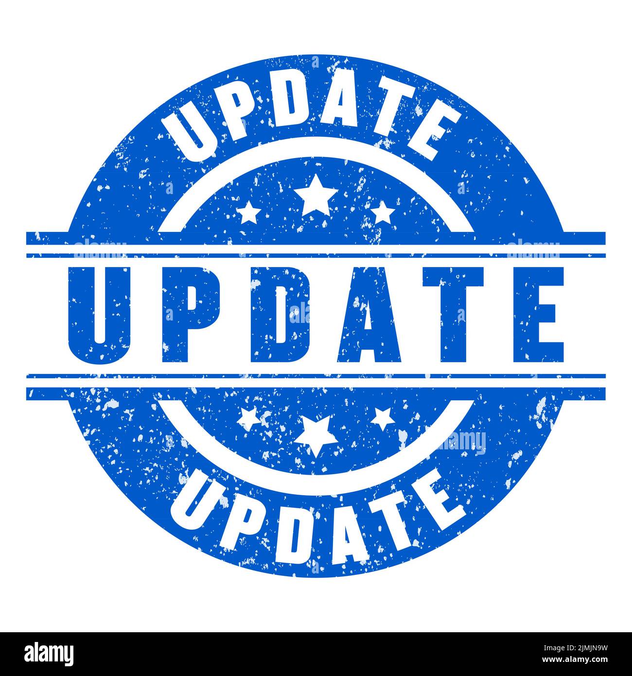 Aggiornare il timbro di gomma grunge isolato su sfondo bianco Illustrazione Vettoriale