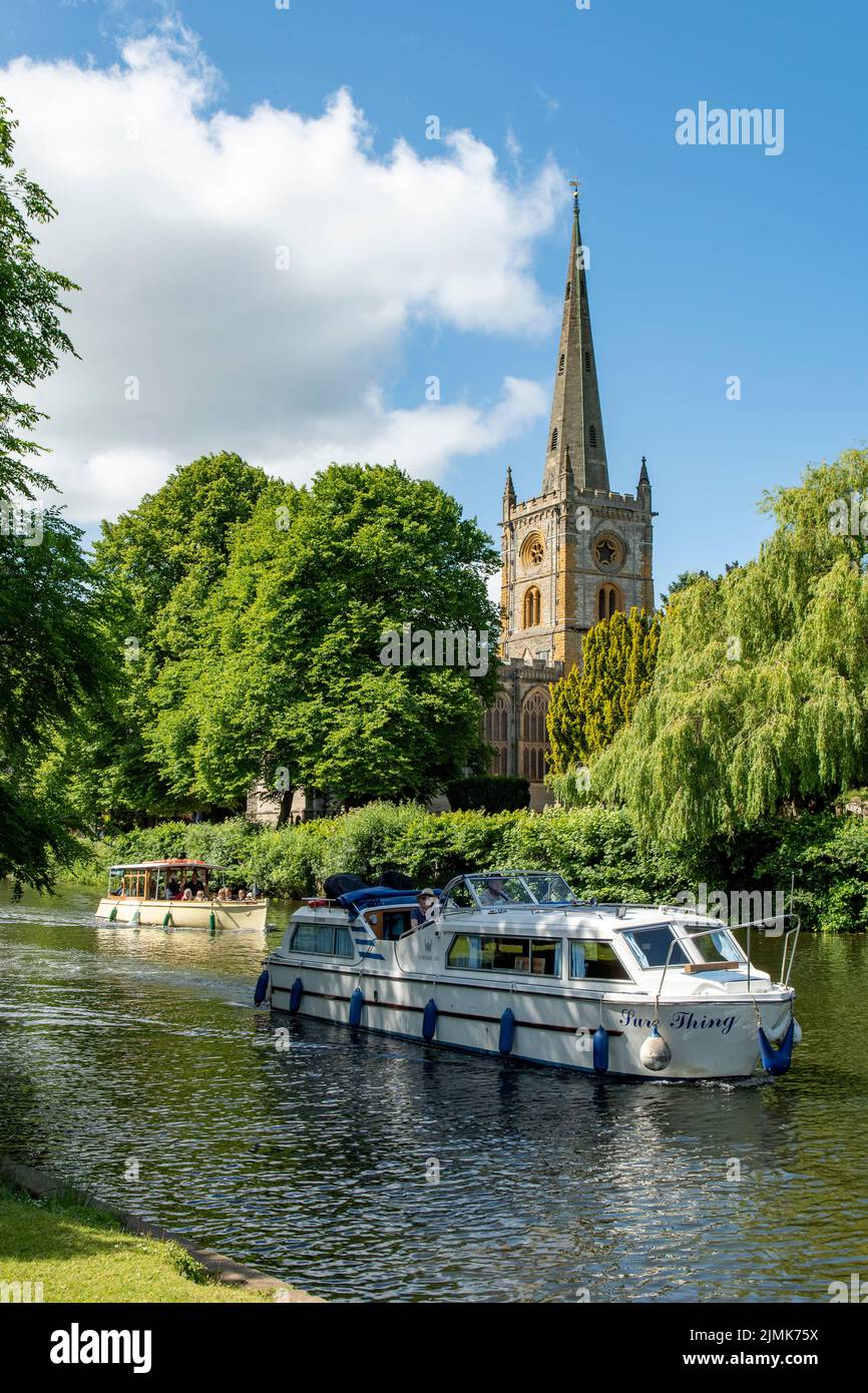 Chiesa della Santissima Trinità, Stratford upon Avon, Warwickshire, Inghilterra Foto Stock