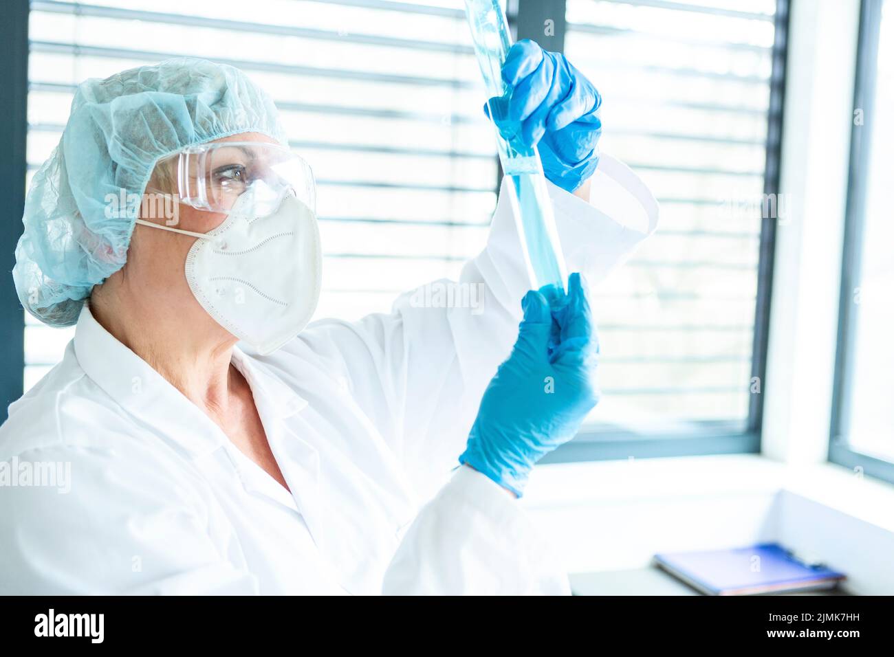 Provetta Scholar donna Foto Stock