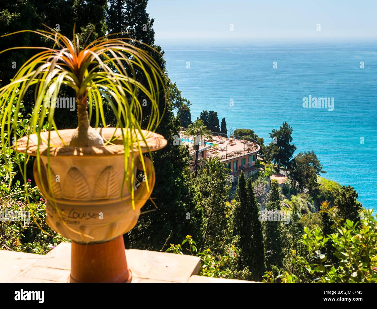 Hotel Villa Diodoro dietro il Golfo di Messina Foto Stock